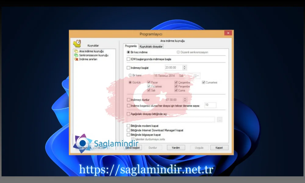 İnternet İndirme Yöneticisi Planlaması