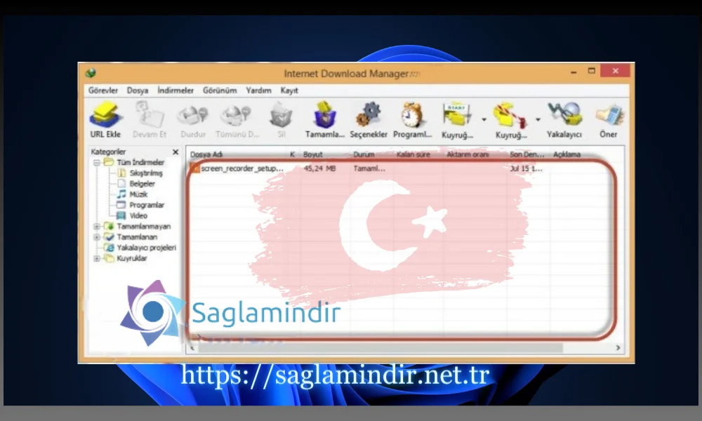 Masaüstünüzdeki Internet Download Manager simgesi