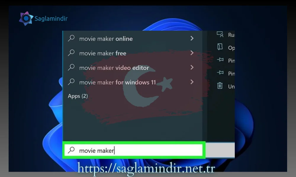 Windows Movie Maker'a girin.